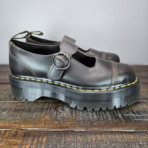 NEW Dr. Martens Addina Womens Size 8 Mary Jane Shoes Brown Leather Buckle